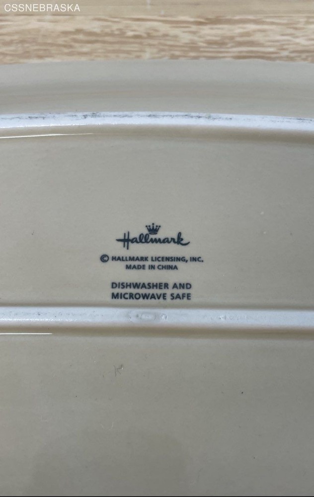Blessings Hallmark Platter Ceramic Oval Tan Cream