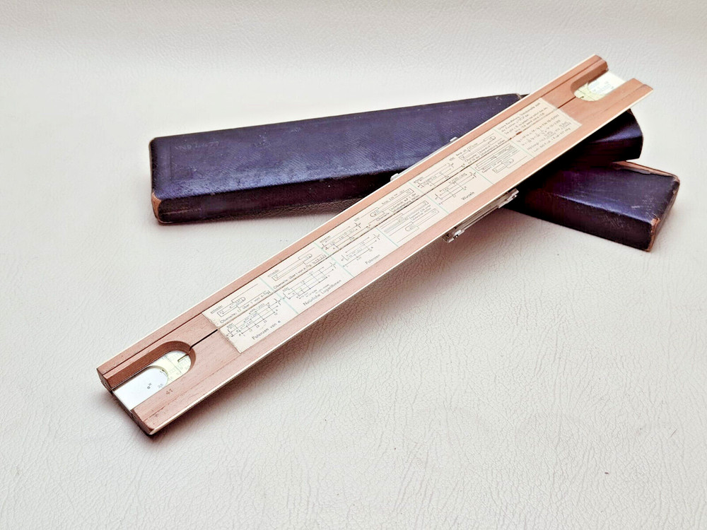 Logarithmic ruler Slide Wichmann ruler German Vintage Drawing device.