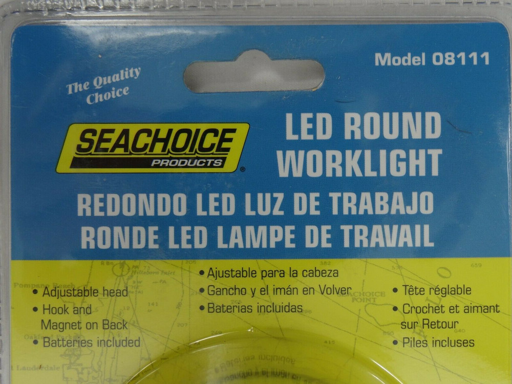 Seachoice Boating LED Round Worklight Hook & Magnet & Adjustable Head 08111