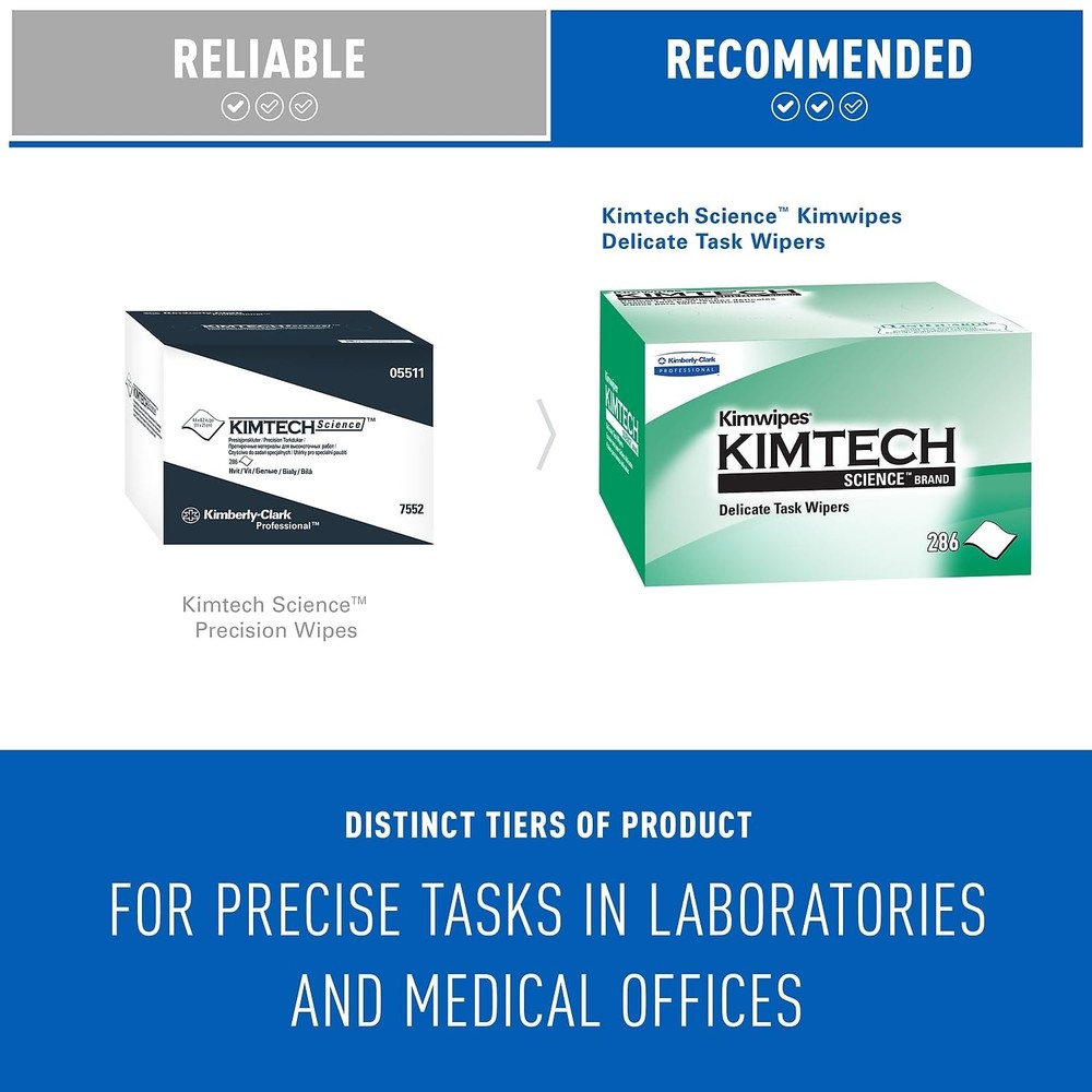 Kimtech Science KimWipes Delicate Task Wipers 280 Count Low Lint Cleaning Wipes