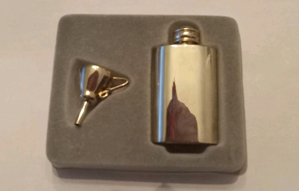 Silvertone Perfume Bottle And Funnel