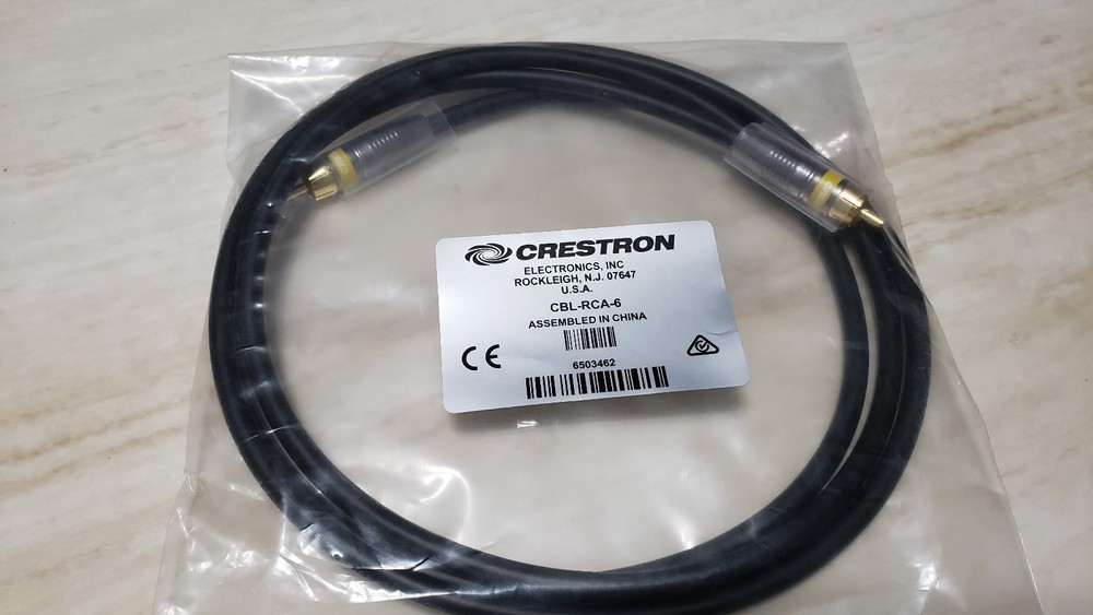 Crestron CBL-RCA-6 RCA Composite Video and S/PDIF Audio Interface Cable, 6 ft
