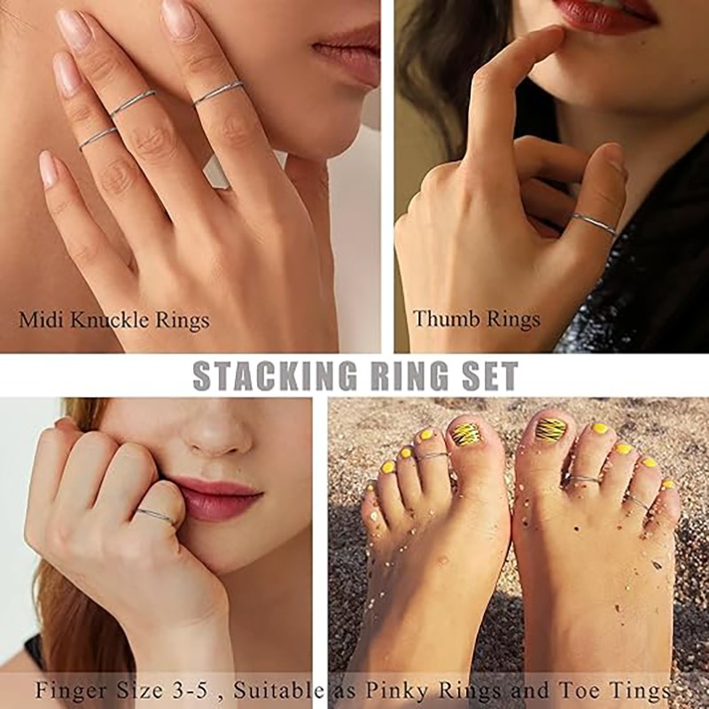 Solid Stainless Steel Plain Thin Ring 2mm Silver Polished Band Gift Size 6 to 10