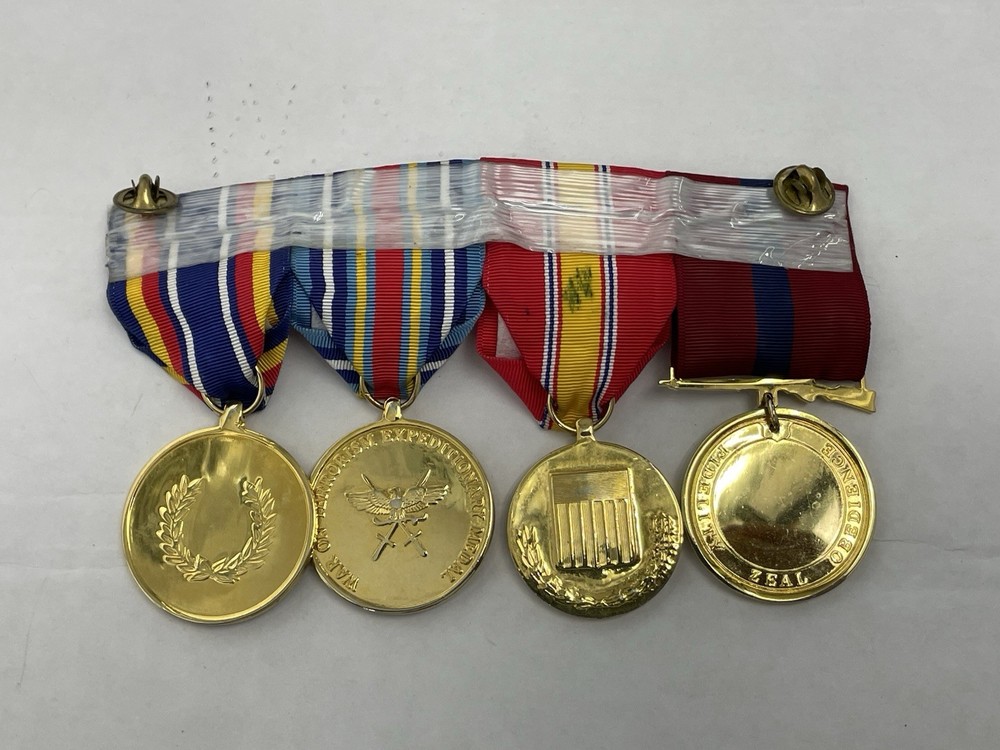 USMC set of 4 mounted anodized medals