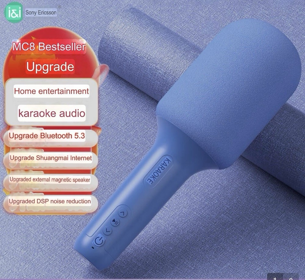 MC8 Wireless Bluetooth Microphone Karaoke Microphone for Kids Adults