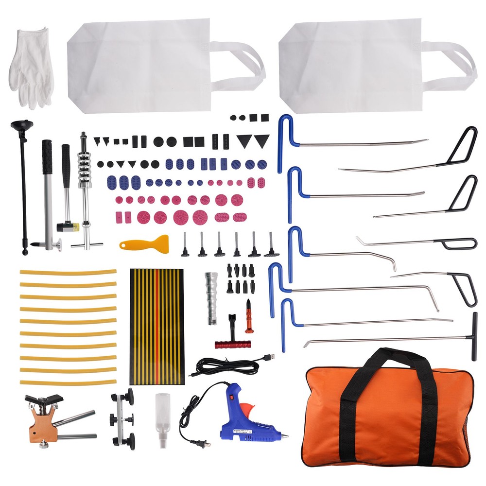 89pcs Auto Body Dent Removal Tool Kit PDR Puller Tabs Glue Gun Set