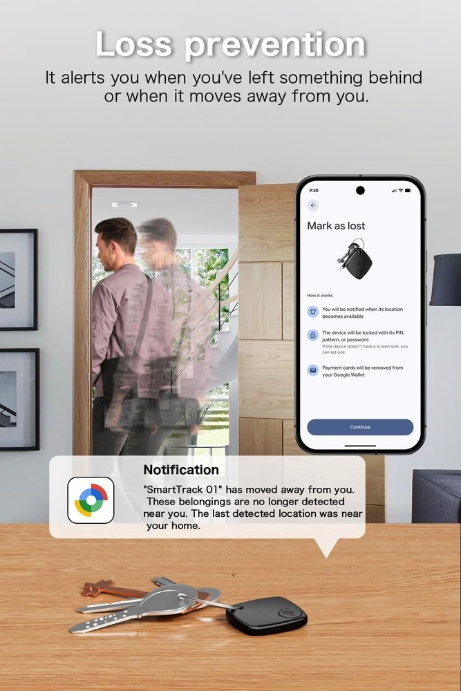 4-Pack Android Smart Tracker Tags Works with Google Find My Device 2026 Model