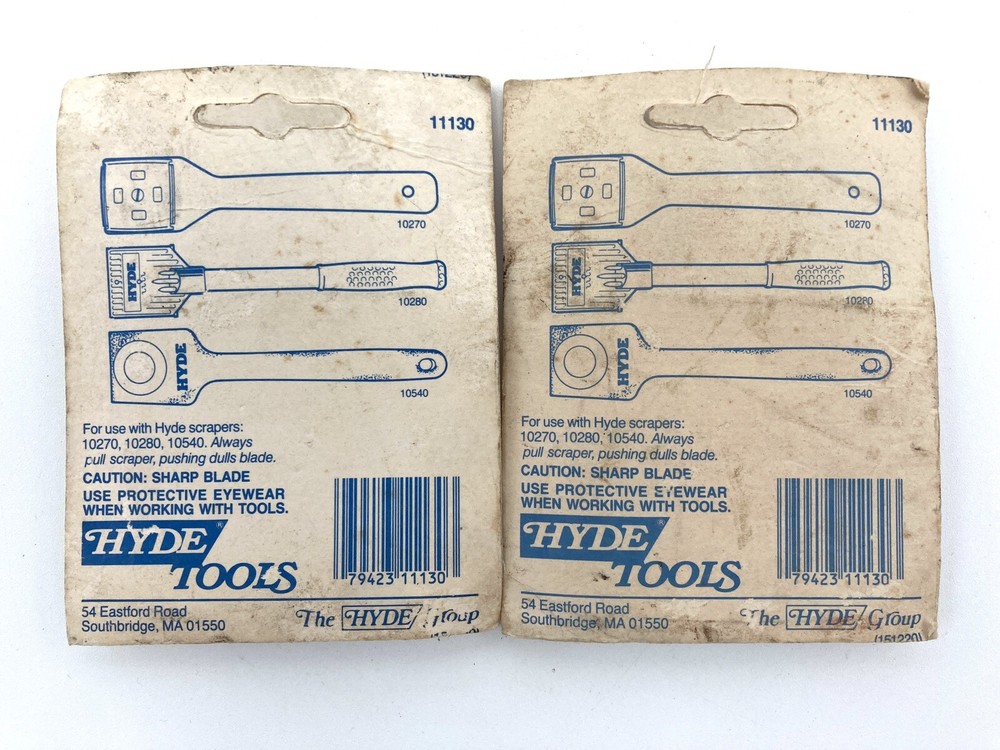 2x Hyde Tools 11130 4-Edge Scraper Replacement Blade 2-1/2" Vtg NOS