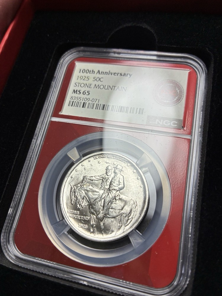 Blazer White! 1925 Stone Mountain NGC MS65 Commemorative Half Dollar 100th PQ