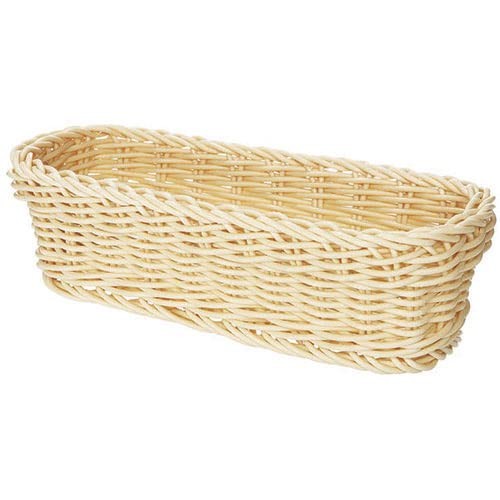 G.E.T. WB-1507-N Rectangular Polyweave Bread Roll Serving Basket, 10" x 4.75",