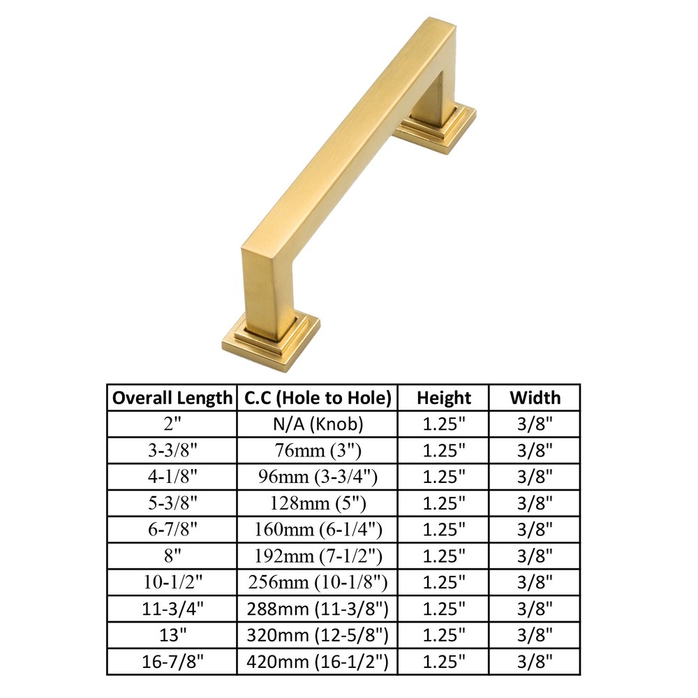 Brushed Gold Modern Cabinet Handles Pulls Knobs Kitchen Hardware Stainless Steel