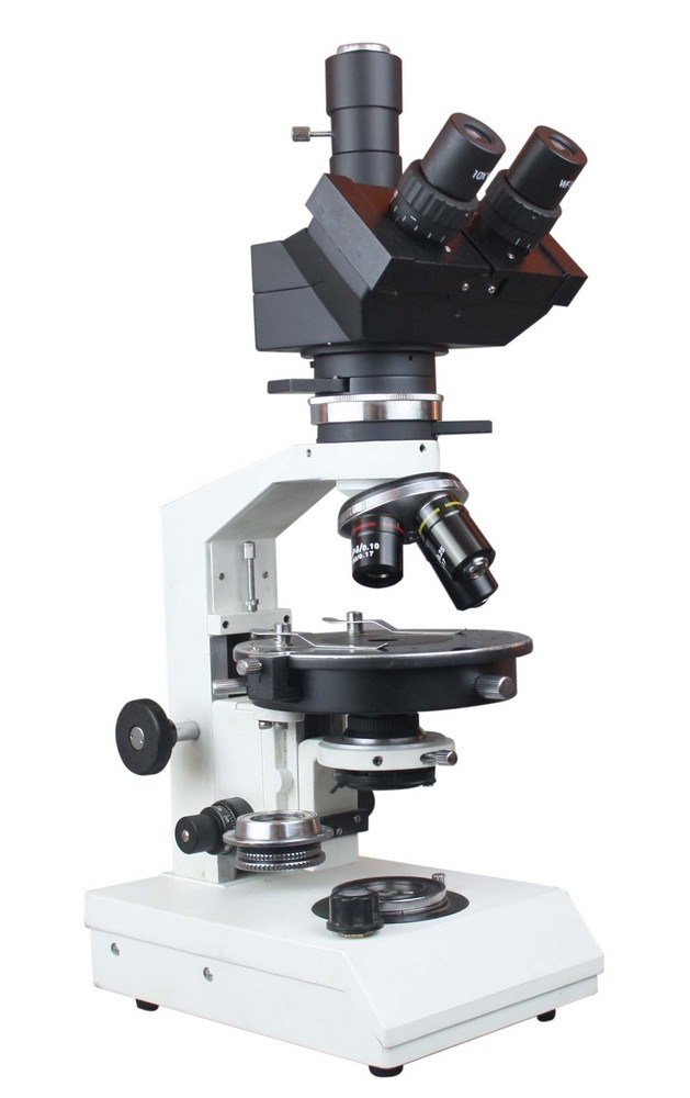Advanced Polarizing Microscope w Rotating Stage + Retarders (λ, ¼λ) +Camera Port