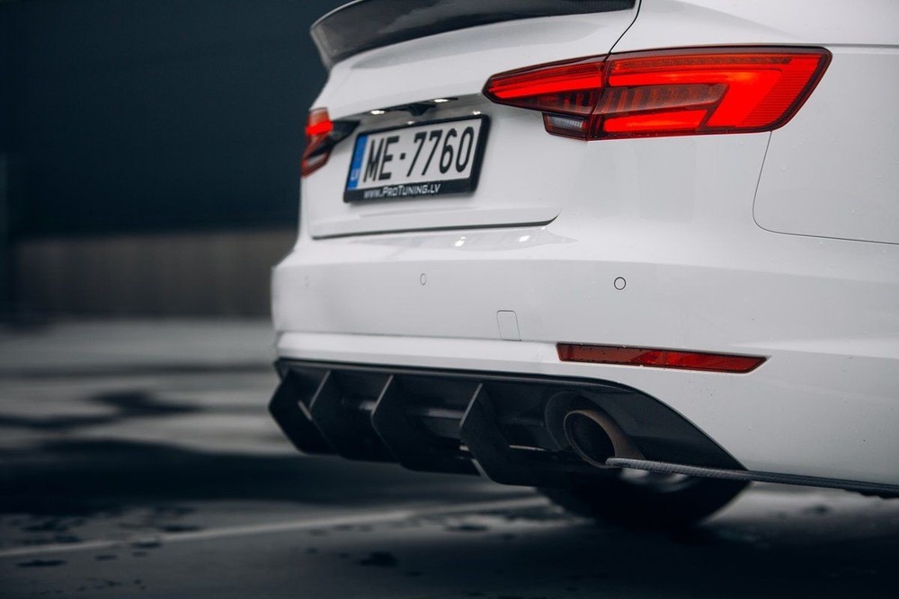 For A4 B9 Rear bumper Side Splitters flaps CARBON
