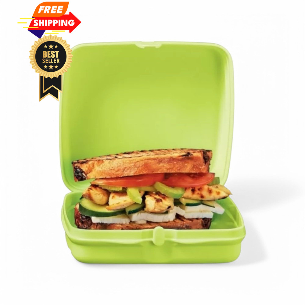 Tupperware Set of Two Sandwich Keepers. Lt Green