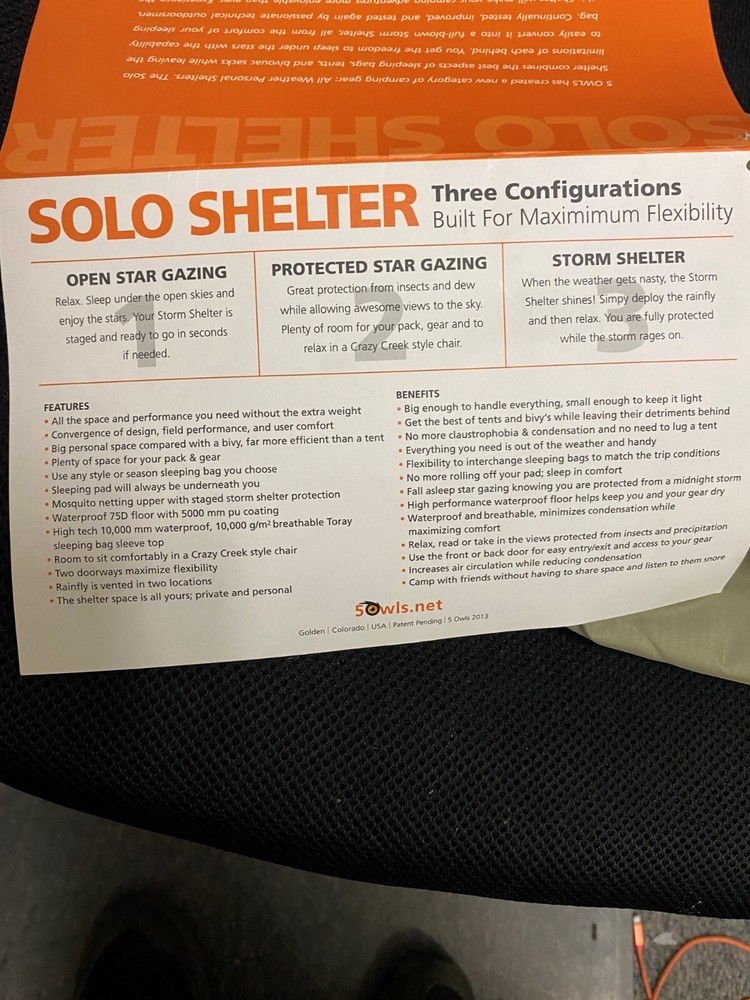 5 Owls Solo Shelter Bivy