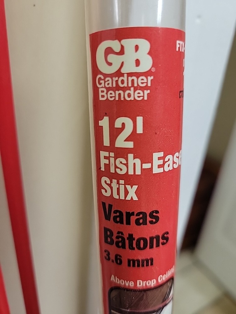 Gardner Bender FTX-12L Fish Ease 12' Fish Sticks, 3 4' Interlocking Sticks