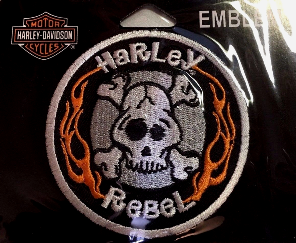 Harley Davidson Rebel Skull & Cross Bones Patch
