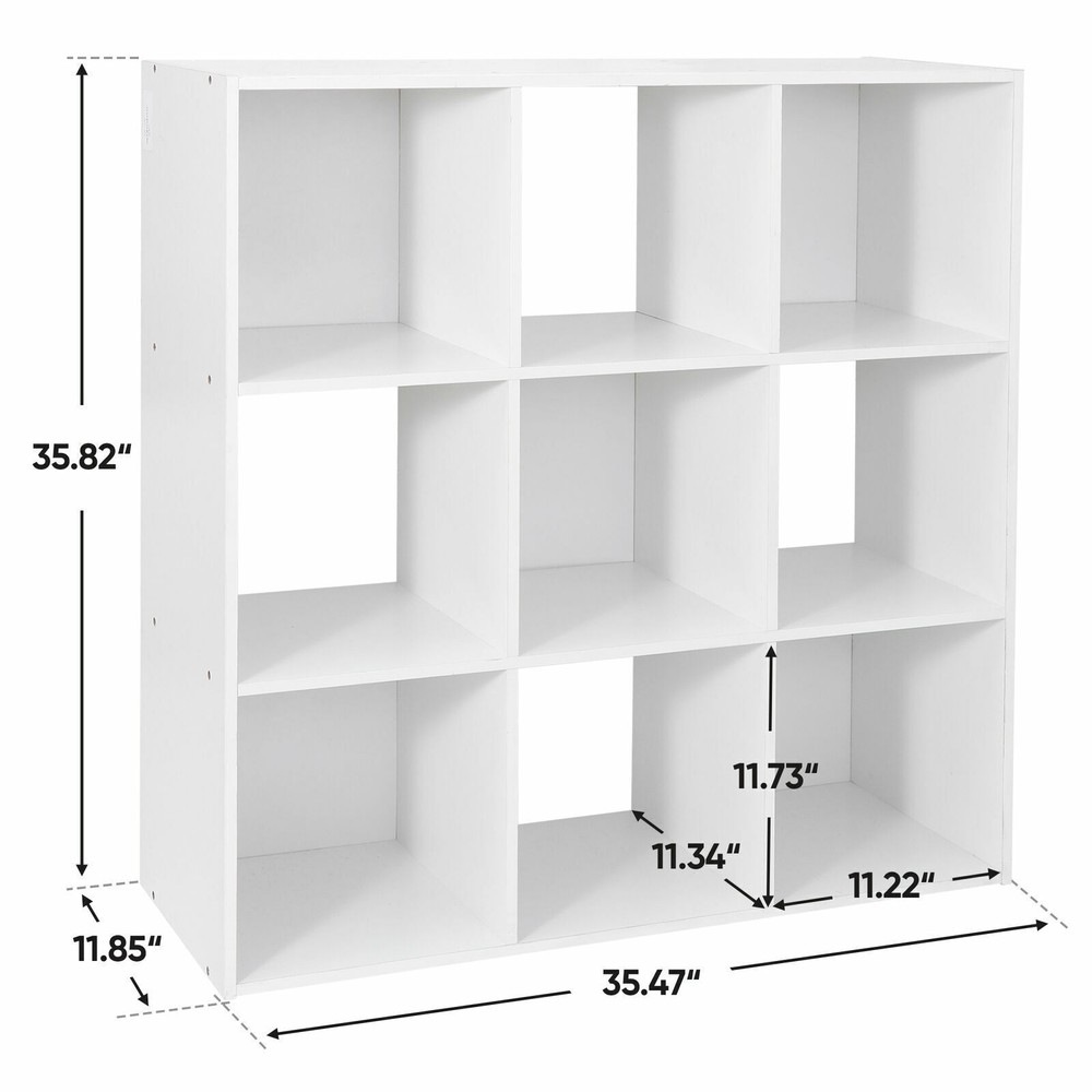 9-Cube Storage Closet Cube Organizer Bookcase Shelving Home Office White