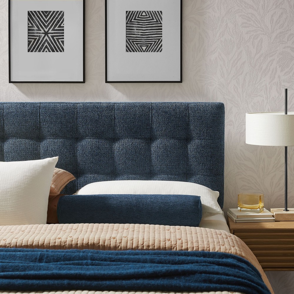 Lily Upholstered King Size Headboard in Navy