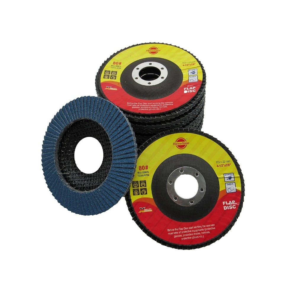 80 Grit Type #29 Flap Discs 4 1/2 inch Wheel Sanding Disc - 10 Pack