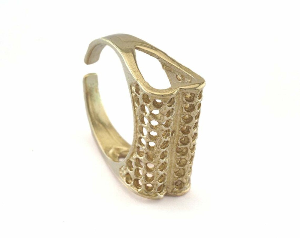 Heart Shape Adjustable Ring Raw Brass 18.5mm 8.5US innsize Adjustable 3350