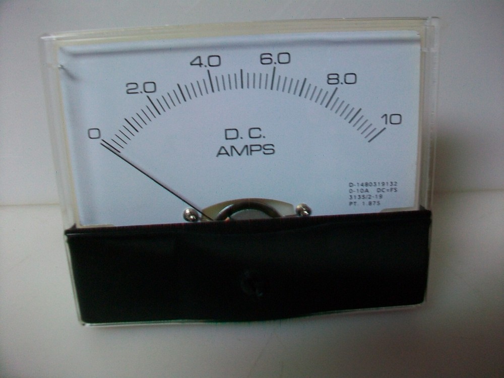 0 - 10  A. Dc.   Panel METER  NEW   4" X 3 1/2"