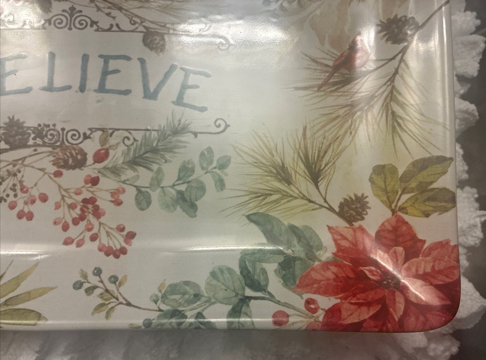Certified International Christmas "believe" Rectangular Platter by Susan Winget