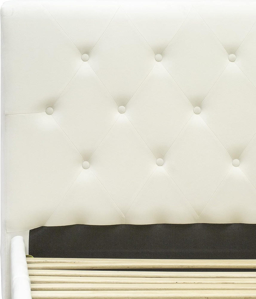 King Size Button Tufted Bed & Urban Gray Nightstand Bedroom Set