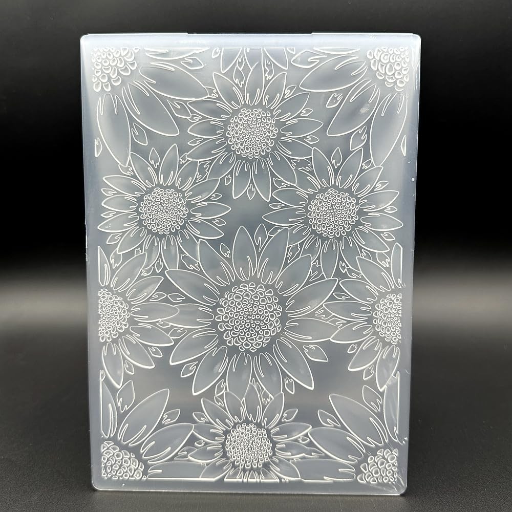 3D Plastic Embossing Folder Template Stereoscopic Sunflower Texture 5x7