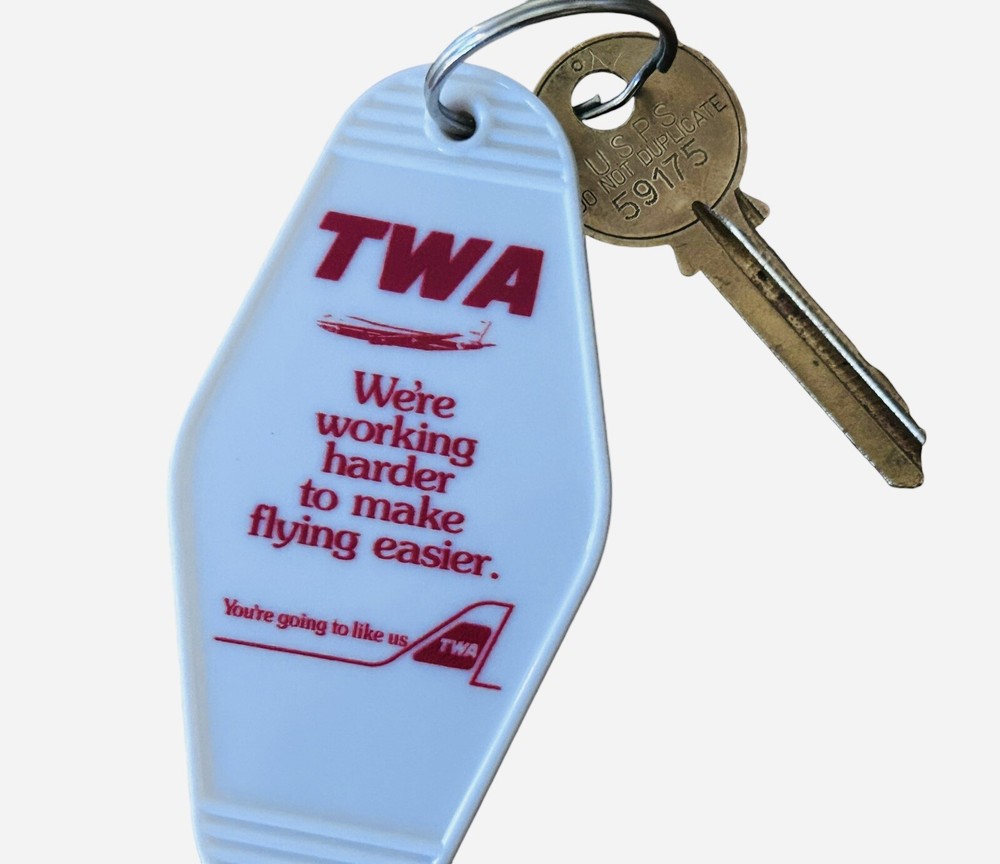 Retro TWA Airlines inspired Key Tag