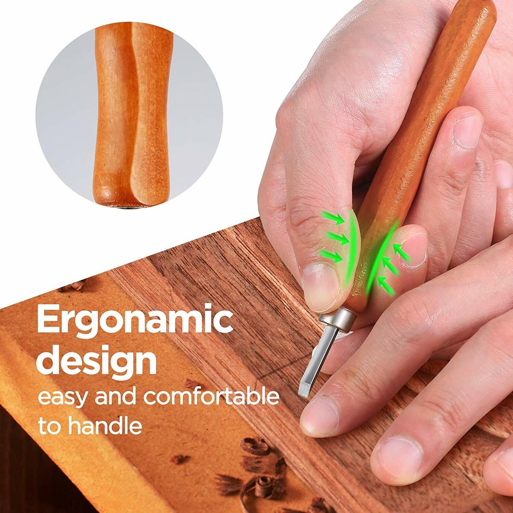 Professional Wood Carving Hand Chisel Tool 12Pcs Set Woodworking Gouges Steel