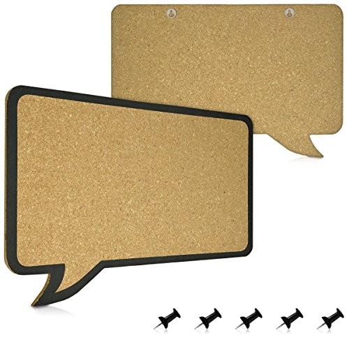 Cork Board Bulletin Board - Rectangular Speech Bubble Design 11 x 17 in,