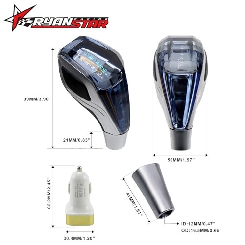 Touch-Activated LED Illuminated Crystal Automatic Transmission Gear Shift