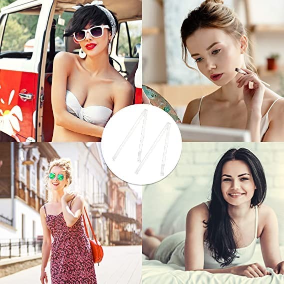 GUKOY Clear Bra Strap Invisible Adjustable Shoulder Strap, 4 15MM,