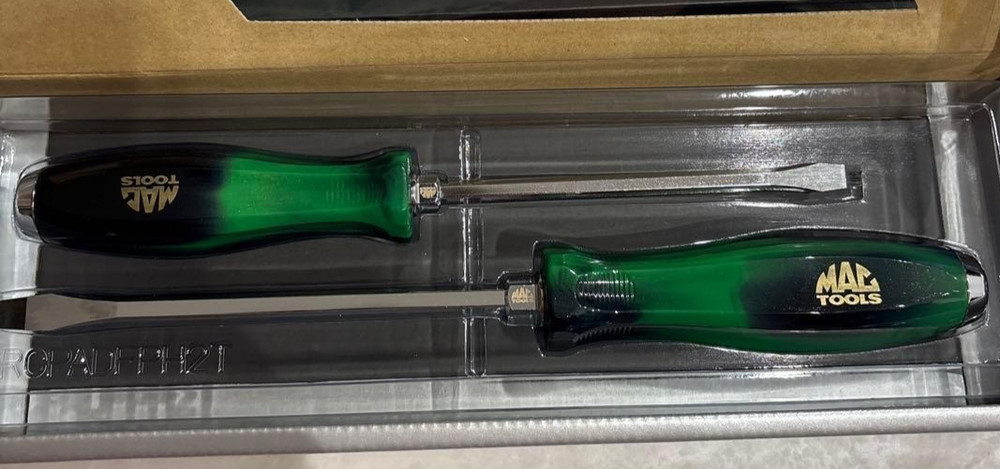 Mac Tools Striking screwdriver 2pc Set Penta Grip GREEN FLAME 2024 Hard Handle