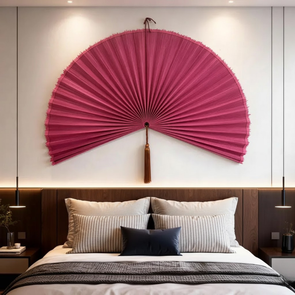 Bamboo Fan Wall Decor, Boho FanHeadboard, Boho Wall Hanging,Boho Wall Decor