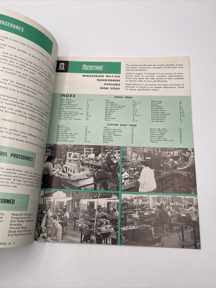 1960 Microtran Miniaturized Transformers Brochure Catalog