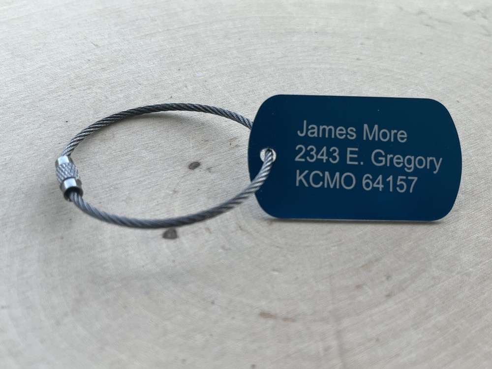 LUGGAGE TAGS ID TAGS Personalized DIAMOND ENGRAVED LUGGAGE TAG STRAP Backpack