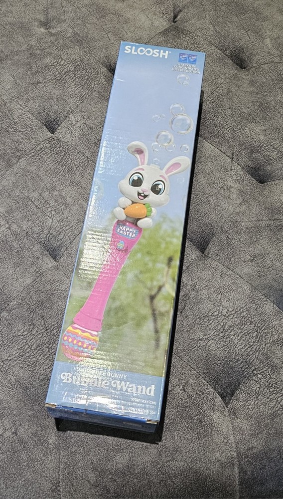Easter Bunny Bubble Wand for Kids Ages 3+, LED Light Up Automatic Bubble Maker