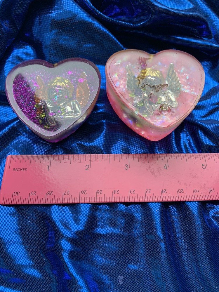 Handmade Heart Magnets. Angel/Cherub.