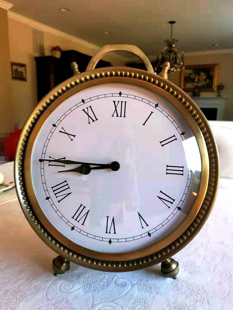 12" Brass Clock with Top Hanger, India