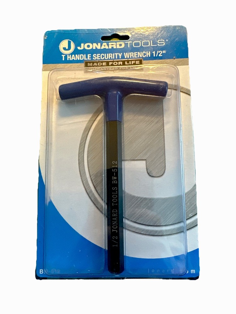 Jonard Tools BW-512 T Handle Security Wrench 1/2” Hex Type Allen Security Screws