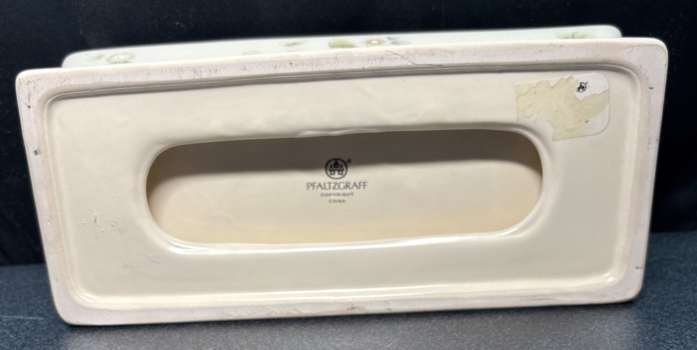 Pfaltzgraff Tea Rose Stoneware Rectangle 4 Wick Brick Candle Holder