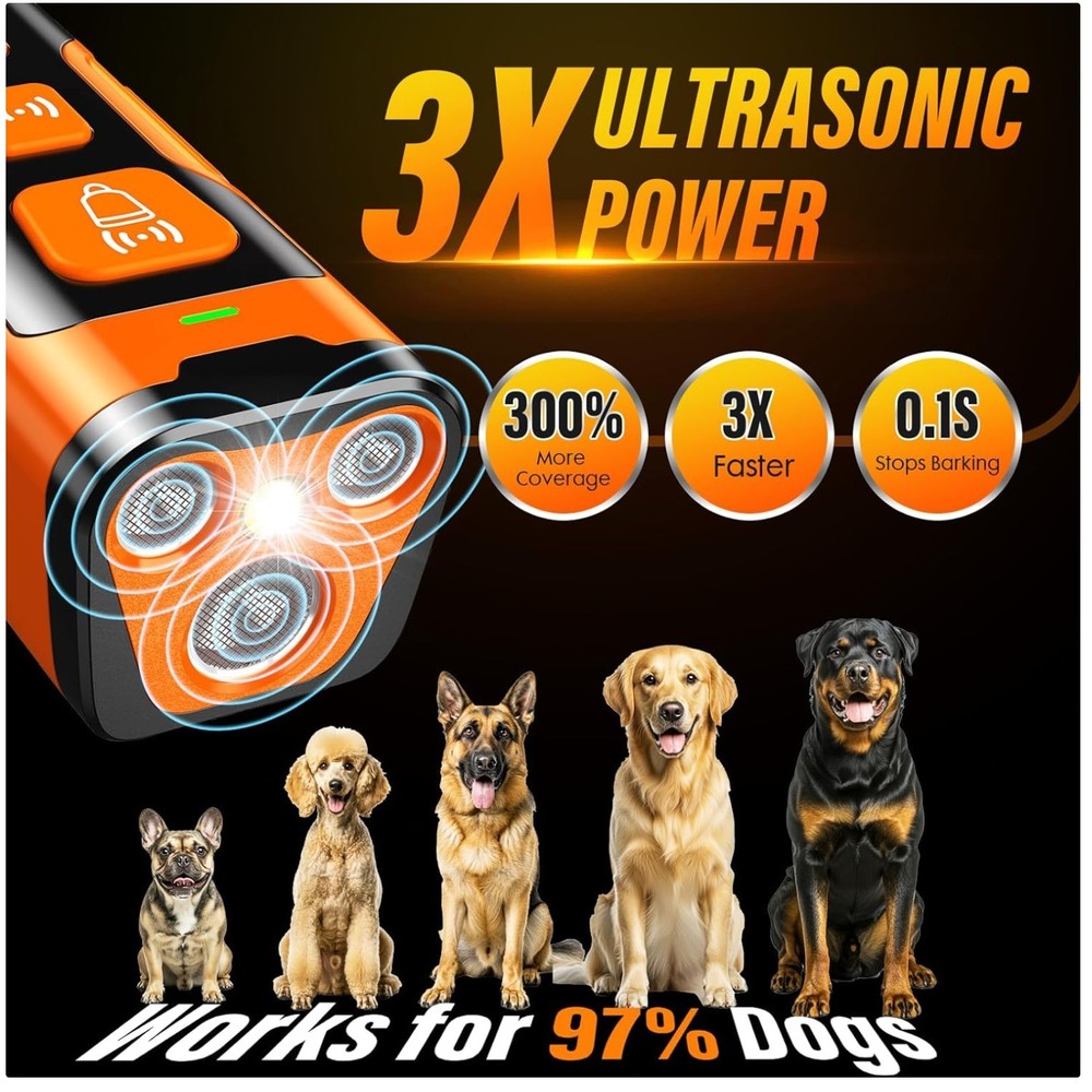 Portable Anti Barking Device - 23 FT Range - Rechargeable