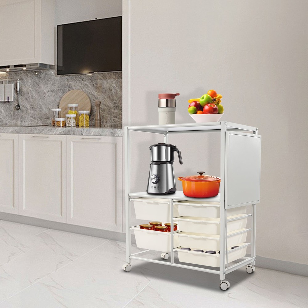 2-tier Storage Rack Organizer Shelf Freestanding Space Saver Storage Shelf White