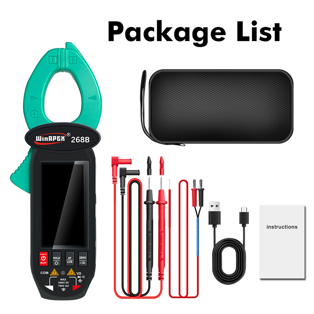 Digital Clamp Meter Multi meter DC/AC Current 600mA-60A Handheld Electrical Test