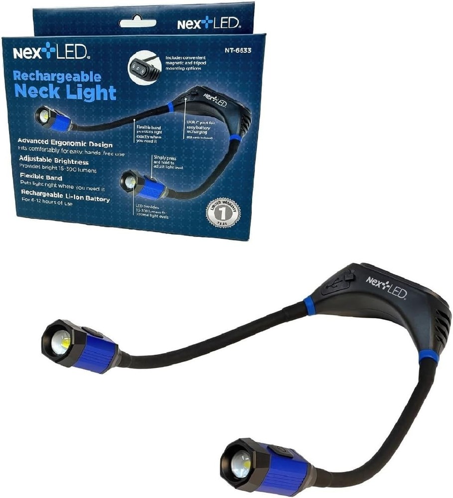 Flexible USB-C Rechargeable Neck Work Light - Waterproof & Impact Resistant