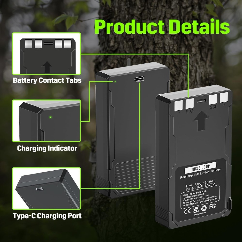 3-PACK Rechargeable LIT-22 Battery For Trail Camera Flex-M Flex G-36 Replacement