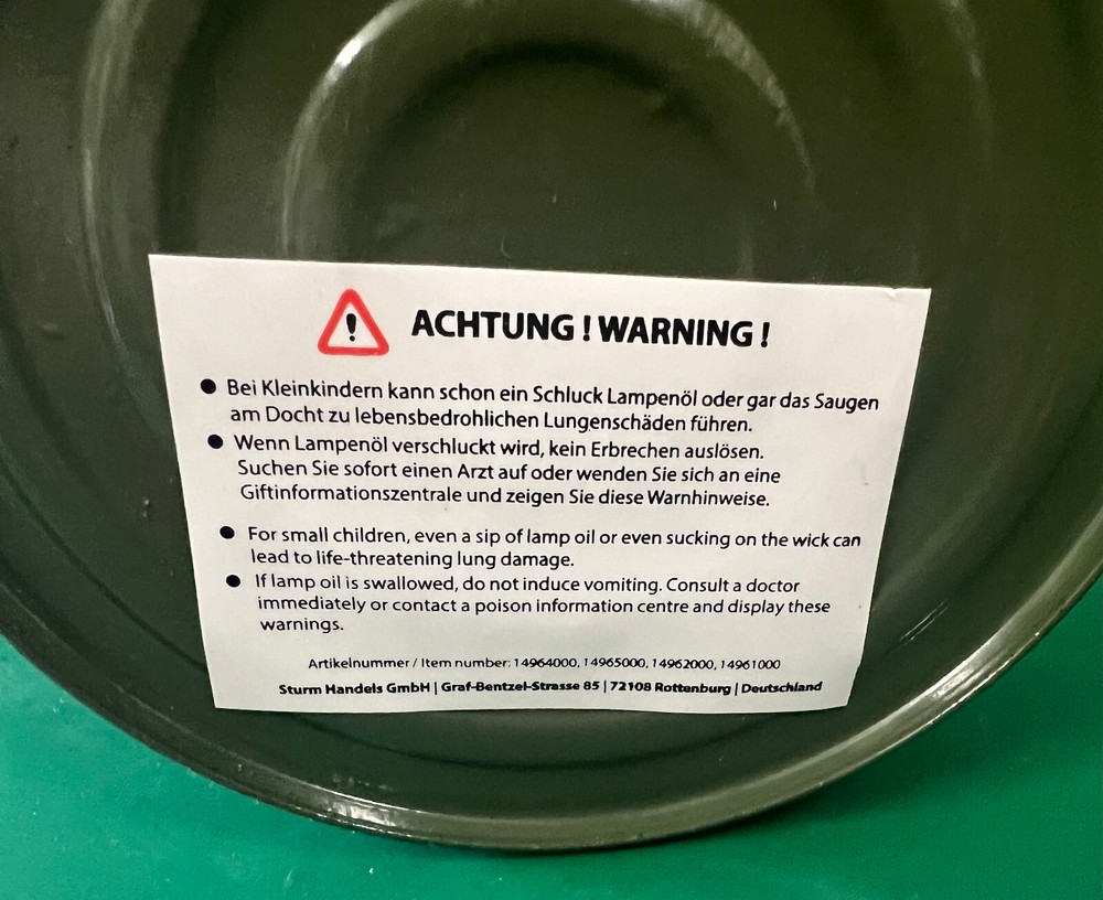 GERMAN OD COLORED FIELD LANTERN