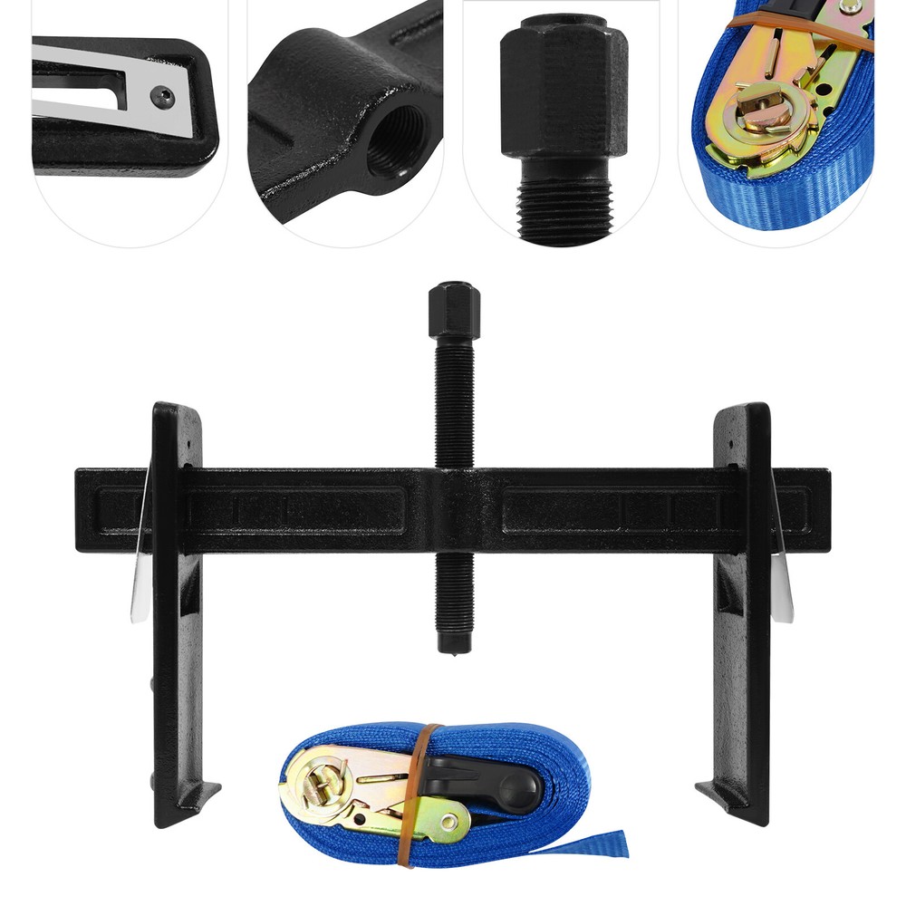 Drive Wheels Puller Drum Brake Hub Puller Steel Puller Black w/ Blue Nylon Strap